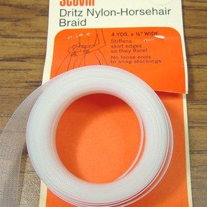 Vintage Dritz Nylon Horsehair braid used to stiffen skirt edges so they flare